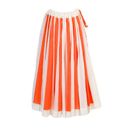 Vivian Skirt in Orange and White Panels