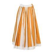 Vivian Skirt in Ochre and White Panels- SAMPLE