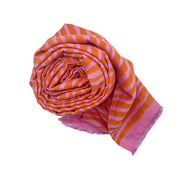 Donna Scarf in Pink and Orange Wavy Stripe